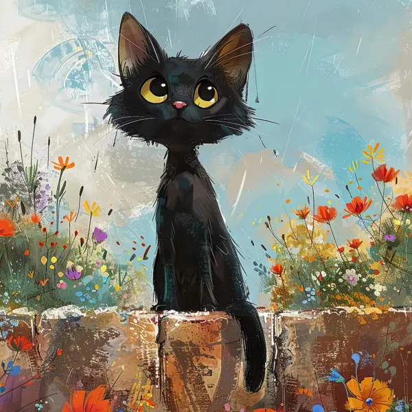 Cat Noir and Flowers