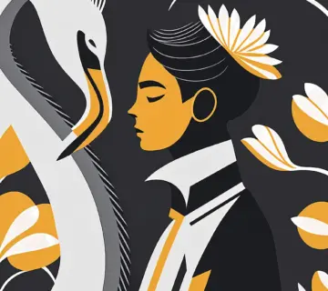 Flamingo and Girl
